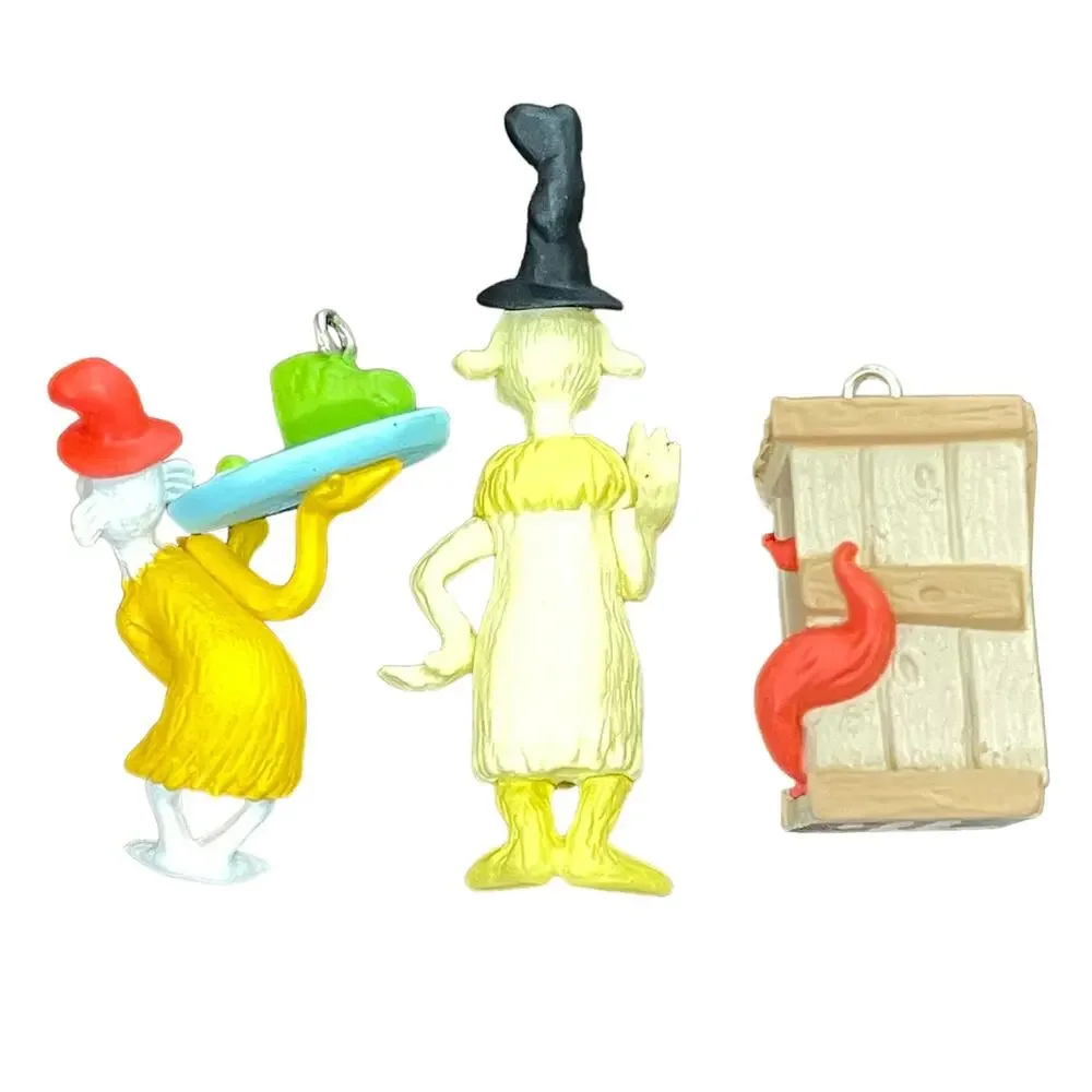 Hallmark Dr Seuss Green Eggs & Ham Ornament Set Vtg 2000 3 Miniatures Christmas